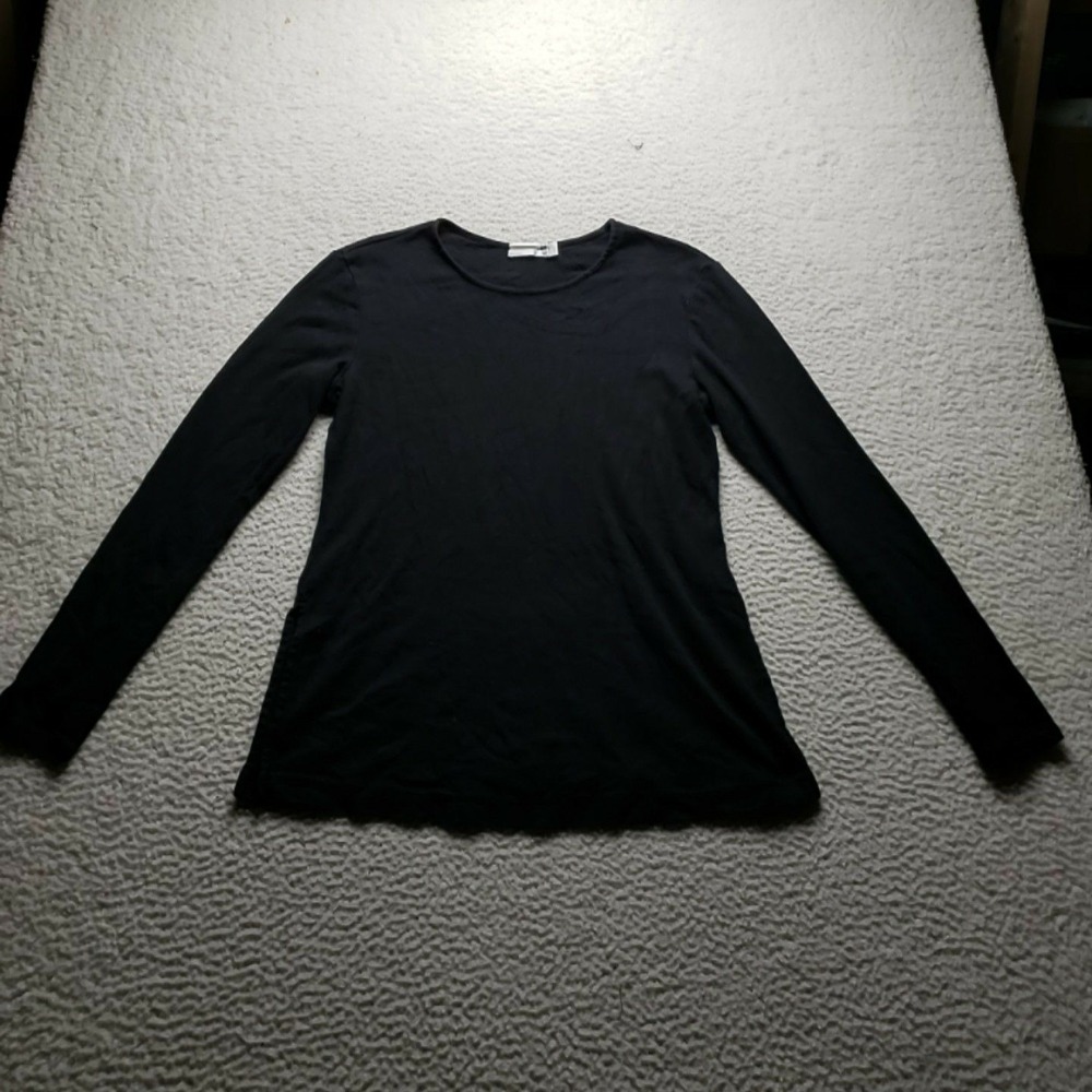 GRP1 Shirt Womens S Black Crew Neck Long Sleeve Solid Jersey Casual Top